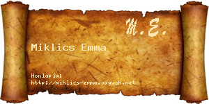 Miklics Emma névjegykártya
